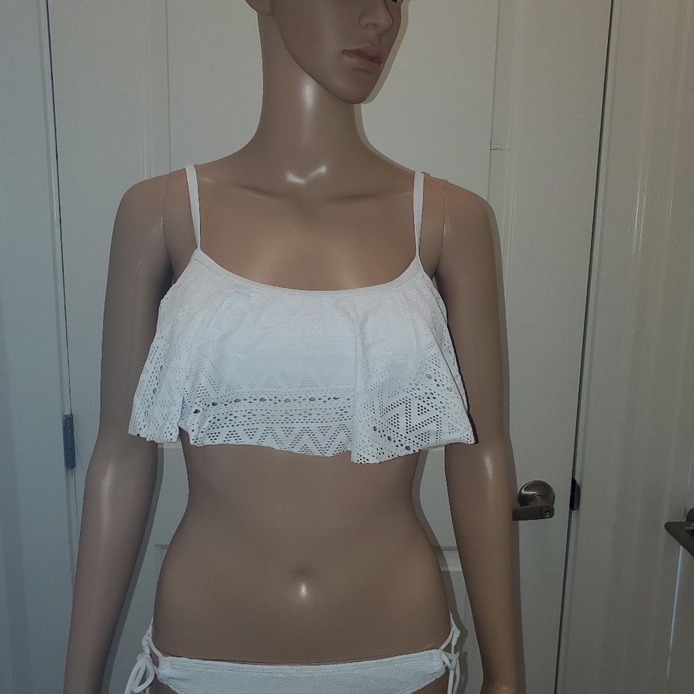 WOMEN'S SEXY BIKINI SWIMSUIT SWIMWEAR PUSH UP MESH-WHITE EXTRA SM/ SMALL